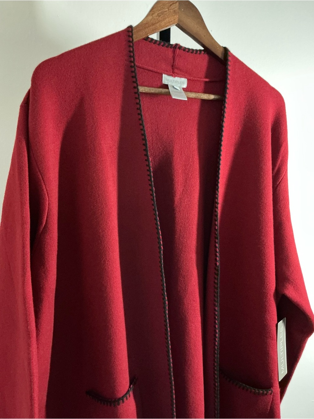 🆕 Multiples | Knit 3/4 Sleeve Open-FrontSolid Long Sweater Cardigan - Picture 4 of 11